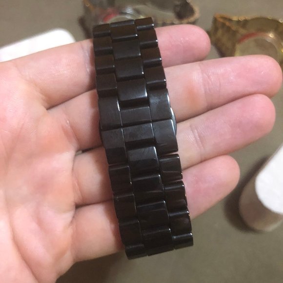 NEW MICHAEL KORS BLACK CERAMIC W/ ONYX CRYSTALS - Picture 3 of 4